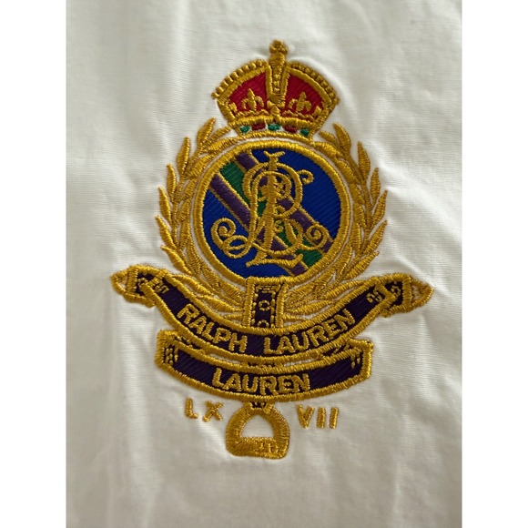 Lauren Ralph Lauren Womens XL White Crest Embroidered Button Down Shirt Blouse - Picture 5 of 6